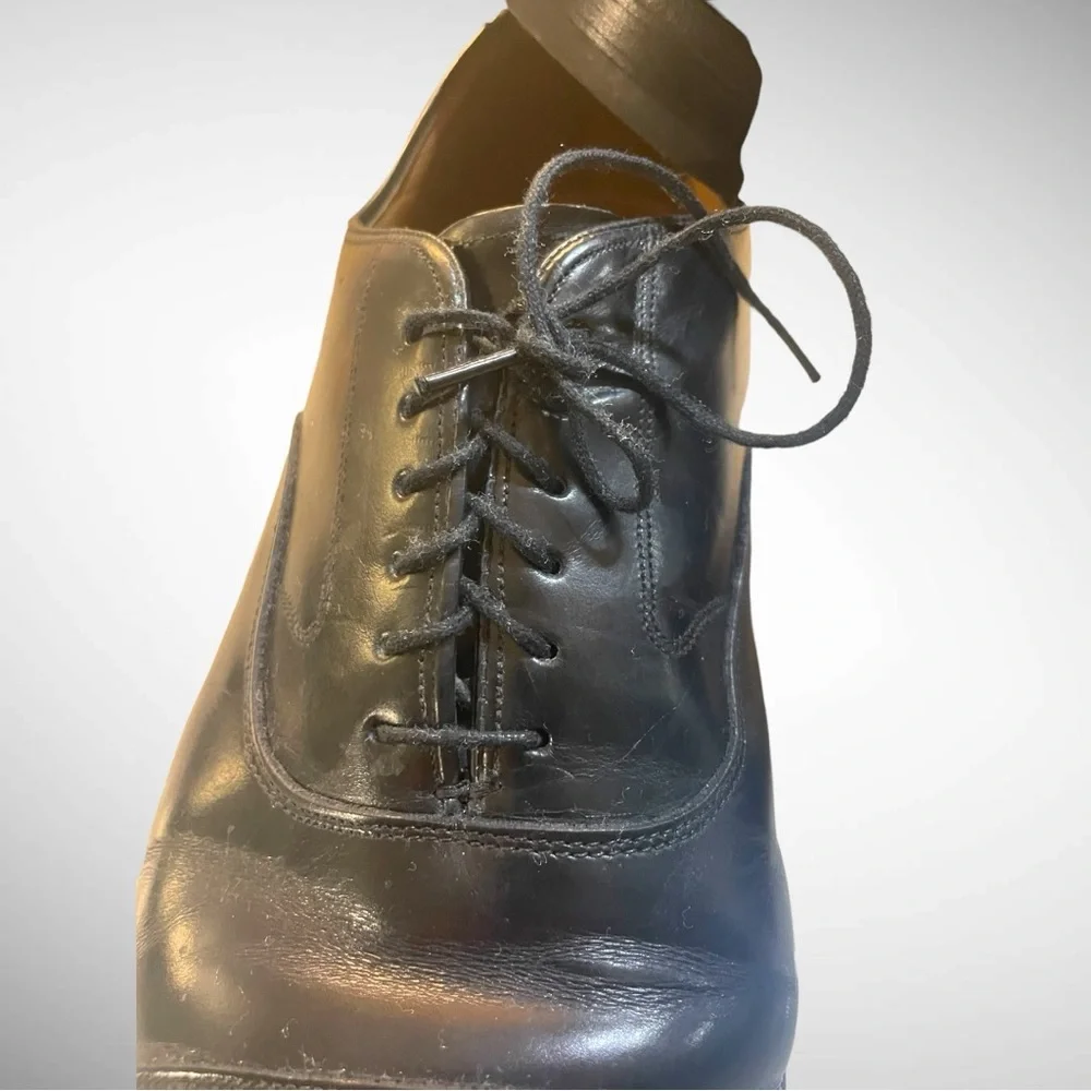 JOHNSTON & MURPHY MELTON CAP TOE TOSCANA LEATHER OXFORDS ITALY SIZE 11.5